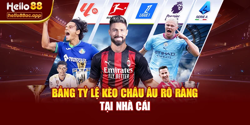 Bảng tỷ lệ kèo châu Âu rõ ràng tại nhà cái